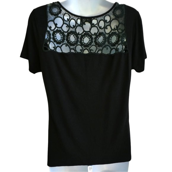 Dolce & Gabbana Designer Black Lux Beaded Large Front Logo Back Macrame Yoke M - Picture 2 of 7